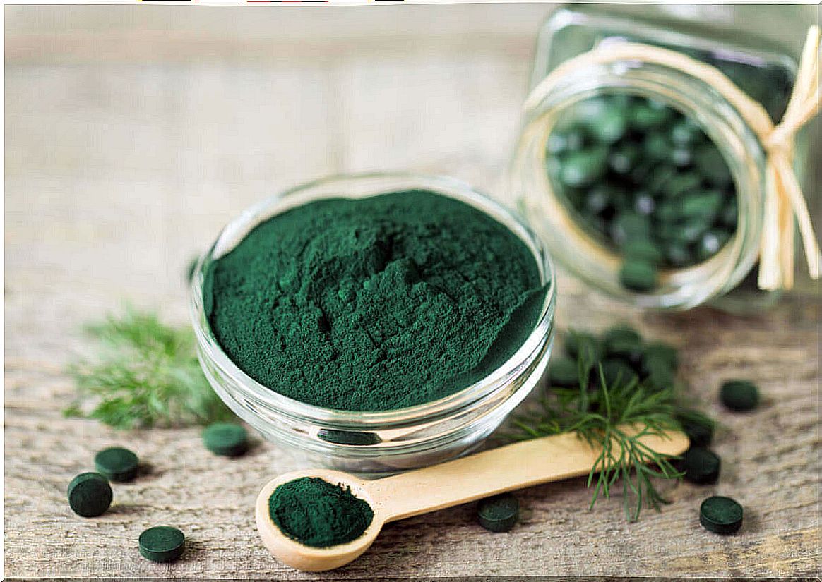 Spirulina in powder and tablet form