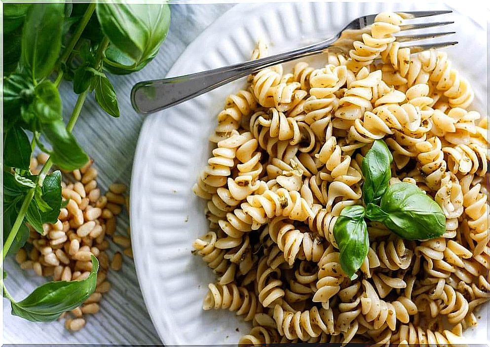 Pasta on plate