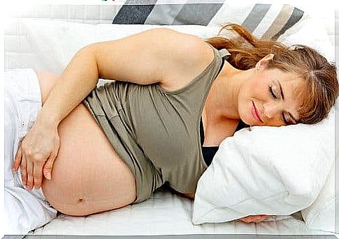 A pregnant woman who is resting