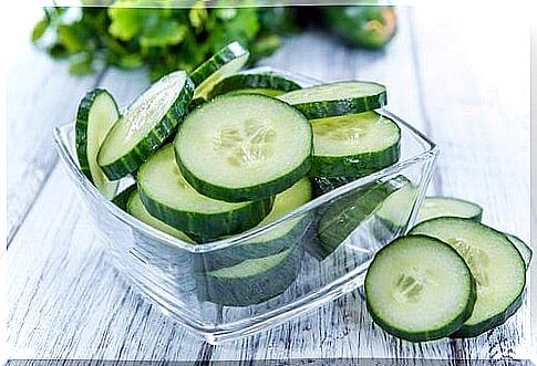 The perfect face with cucumber